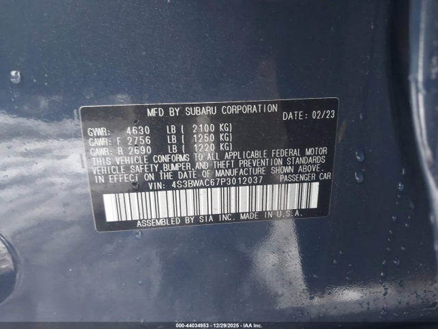Subaru Legacy Premium 2023 4S3BWAC67P3012037 Image 9