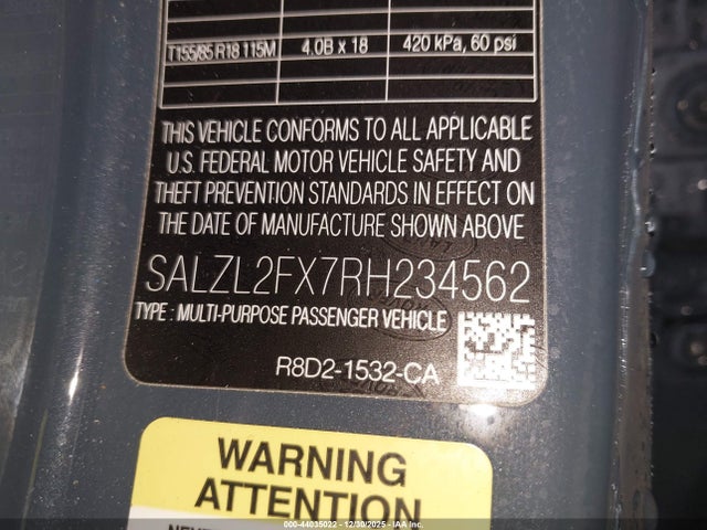 2024 LAND ROVER RANGE ROVER EVOQUE SALZL2FX7RH234562 Photo 8