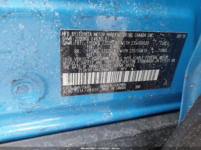 Toyota Rav4 Xle Premium 2019 2T3A1RFV6KC048417 Image 9