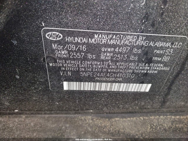 2016 HYUNDAI SONATA 5NPE24AF4GH410310 Photo 8