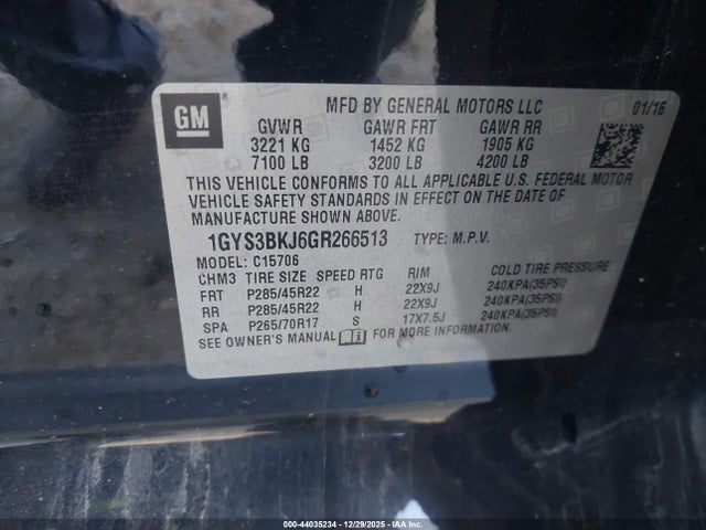 2016 CADILLAC ESCALADE 1GYS3BKJ6GR266513 Photo 8