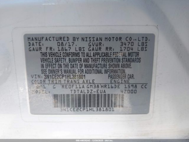 2017 NISSAN VERSA NOTE 3N1CE2CP1HL381801 Photo 8