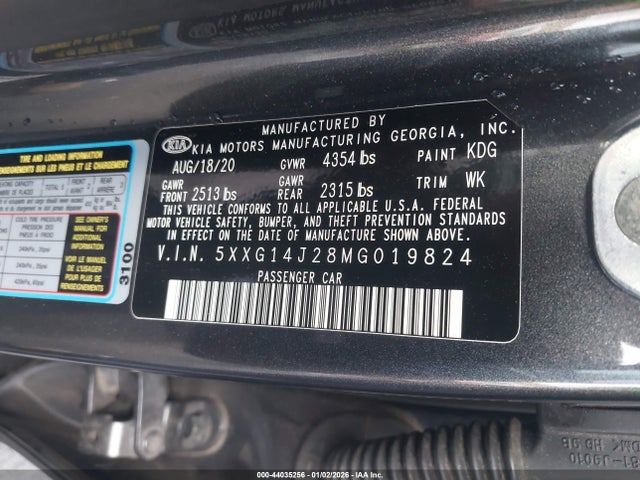 5XXG14J28MG019824 KIA K5 LXS