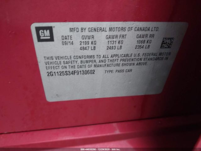 2015 CHEVROLET IMPALA 2G1125S34F9130602 Photo 8