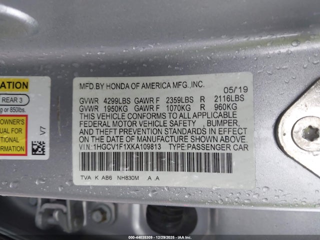 1HGCV1F1XKA109813 Honda ACCORD LX