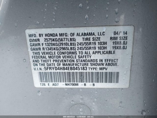 2014 ACURA MDX 5FRYD4H84EB045183 Photo 8