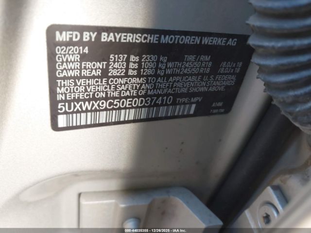 2014 BMW X3 5UXWX9C50E0D37410 Photo 8