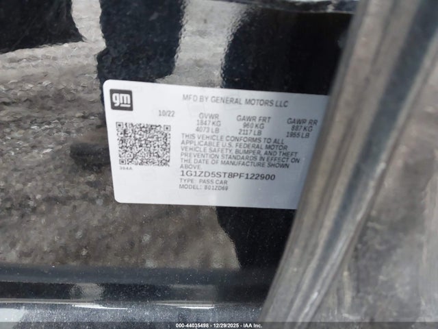 1G1ZD5ST8PF122900 Chevrolet Malibu Fwd 1lt