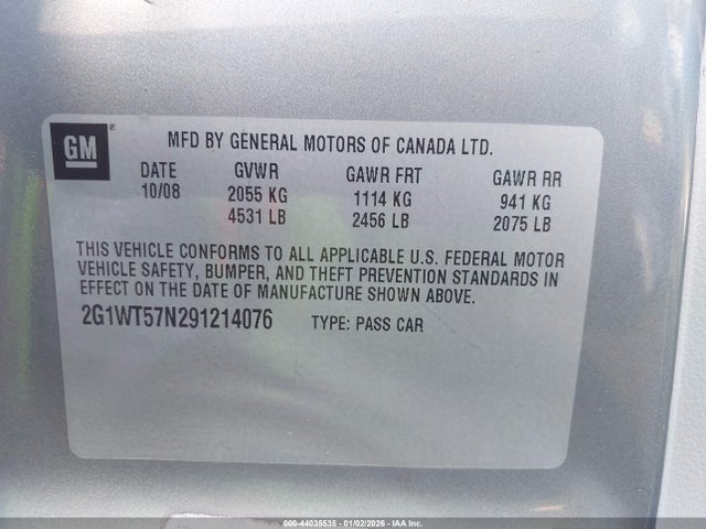 2009 CHEVROLET IMPALA 2G1WT57N291214076 Photo 8