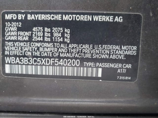 2013 BMW 328I WBA3B3C5XDF540200 Photo 8