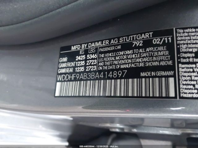 2011 MERCEDES-BENZ E 550 WDDHF9AB3BA414897 Photo 8