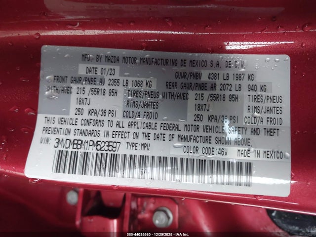 Aukcja sprzedaży 2023 Mazda Cx-30 2.5 S Select, vin: 3MVDMBBM1PM523597, numer aukcji: 44035560