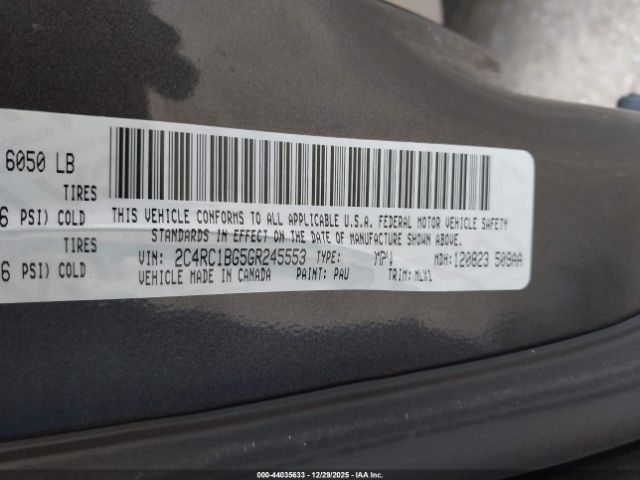 2016 CHRYSLER TOWN & COUNTRY 2C4RC1BG5GR245553 Photo 8