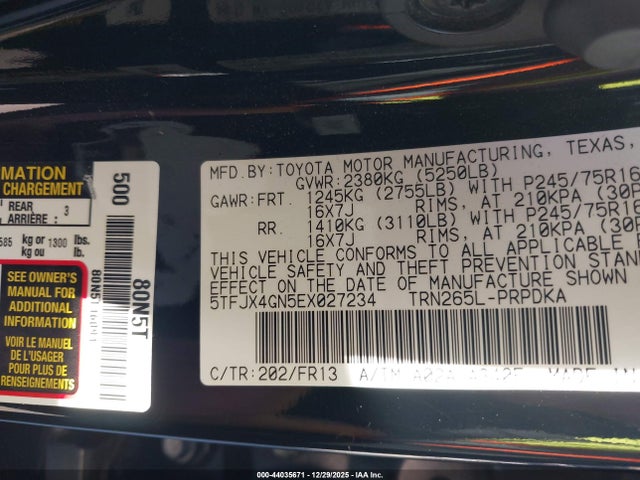 Toyota Tacoma Prerunner 2014 5TFJX4GN5EX027234 Image 9