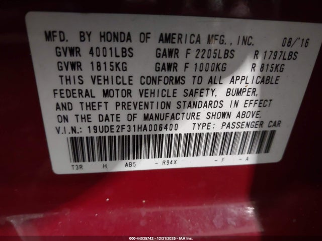 Продаж на аукціоні авто 2017 Acura Ilx Acurawatch Plus Package, vin: 19UDE2F31HA006400, номер лоту: 44035742