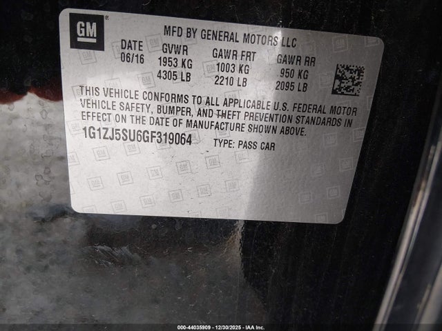 2016 CHEVROLET MALIBU HYBRID 1G1ZJ5SU6GF319064 Photo 8