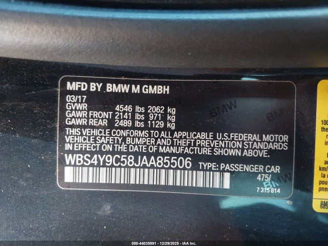 2018 BMW M4 WBS4Y9C58JAA85506 Photo 8