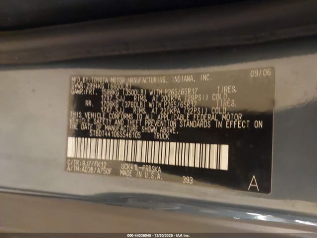 2006 TOYOTA TUNDRA 5TBDT44106S546105 Photo 8