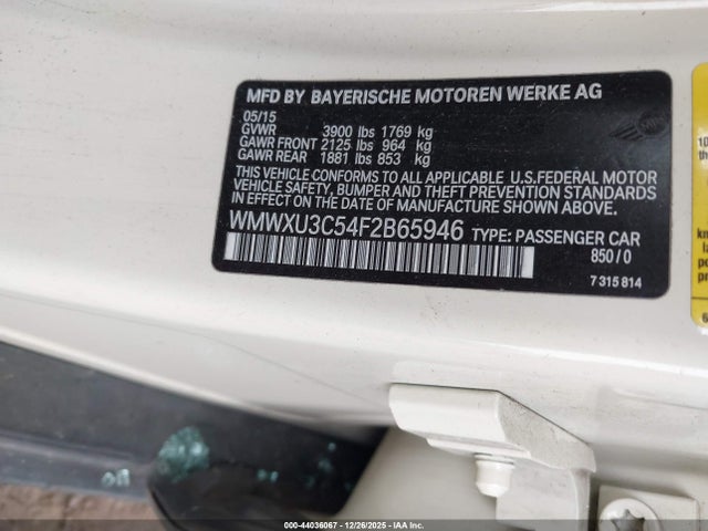 2015 MINI HARDTOP WMWXU3C54F2B65946 Photo 8