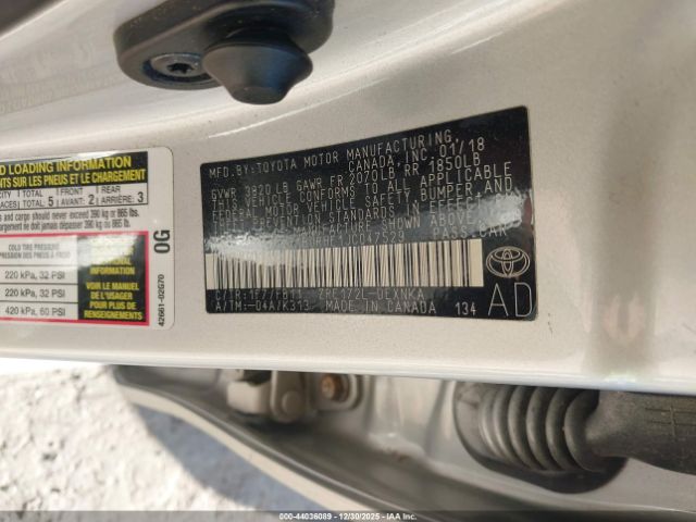 2018 TOYOTA COROLLA 2T1BURHE1JC047529 Photo 8