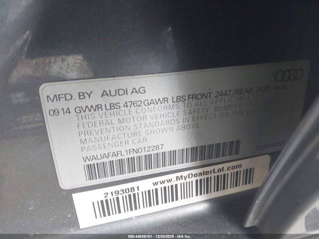 2015 AUDI A4 WAUAFAFL1FN012287 Photo 8