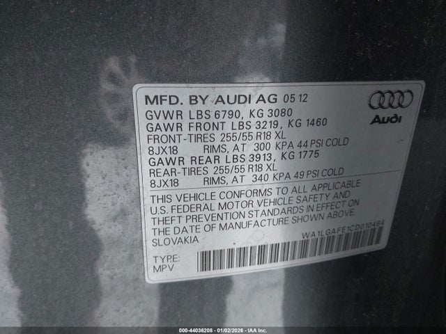 2012 AUDI Q7 WA1LGAFE1CD010464 Photo 8