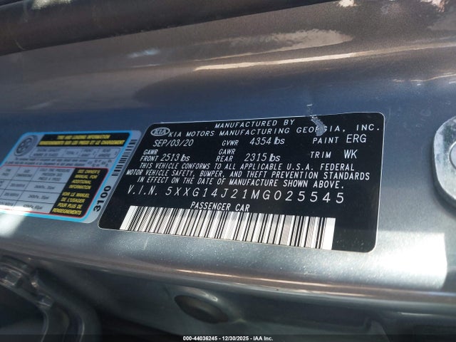 5XXG14J21MG025545 KIA K5 LXS