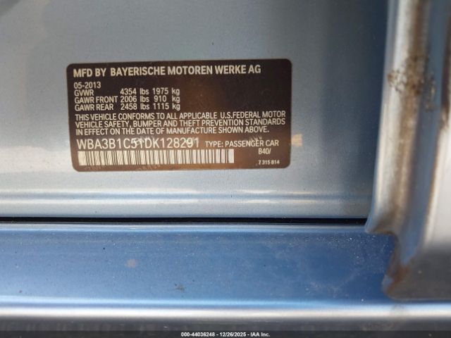 2013 BMW 320I WBA3B1C51DK128291 Photo 8