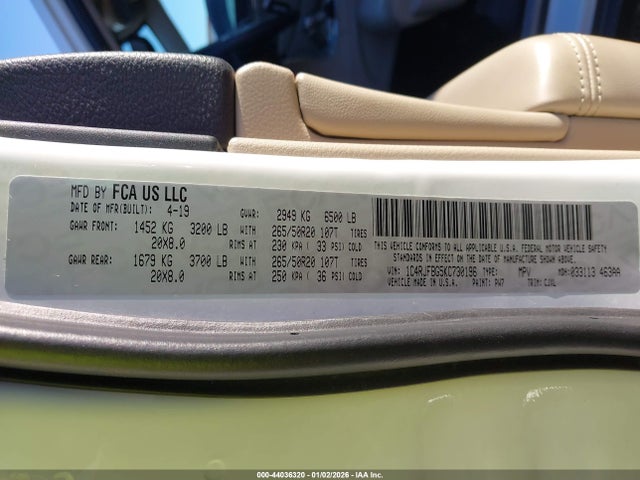 2019 JEEP GRAND CHEROKEE 1C4RJFBG5KC730196 Photo 8
