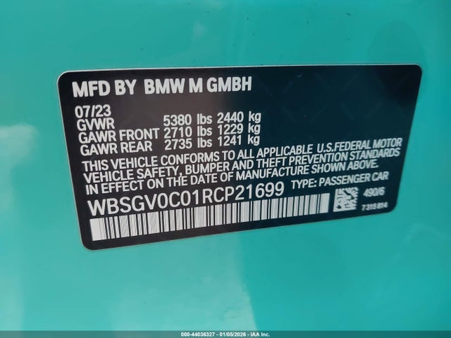 WBSGV0C01RCP21699 BMW M8 Gran Coupe Competition