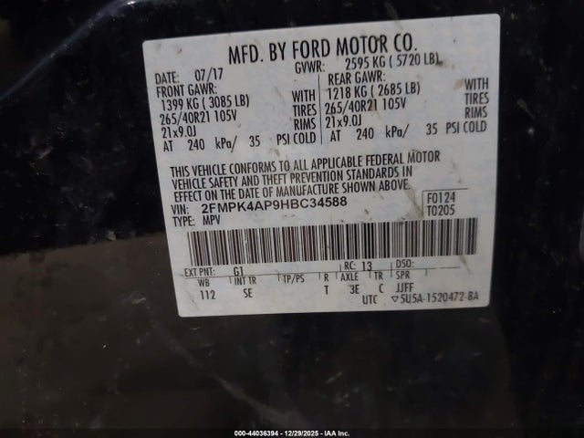 2017 FORD EDGE 2FMPK4AP9HBC34588 Photo 8