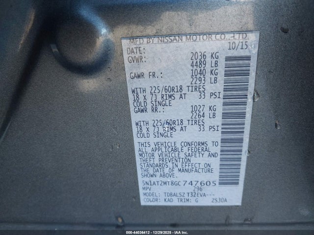Nissan Rogue Sl 2016 5N1AT2MT8GC747605 Image 9