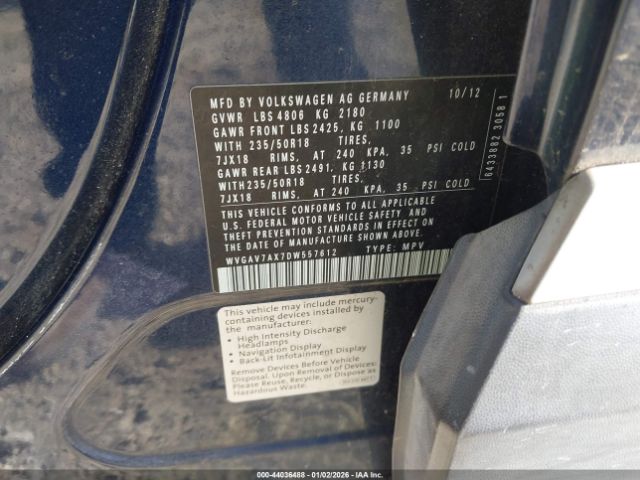 2013 VOLKSWAGEN TIGUAN WVGAV7AX7DW557612 Photo 8