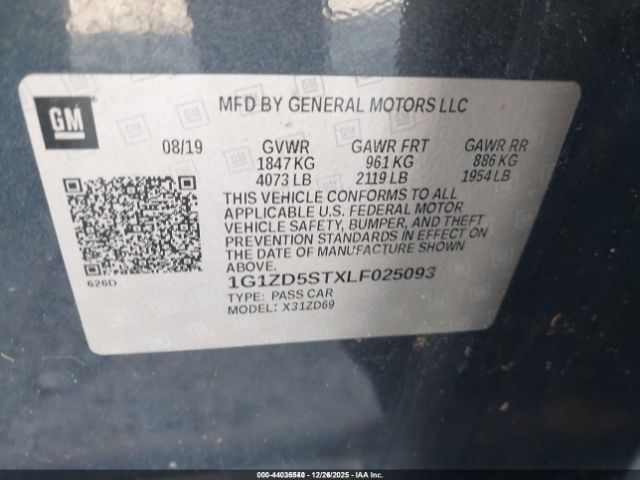 2020 CHEVROLET MALIBU 1G1ZD5STXLF025093 Photo 8