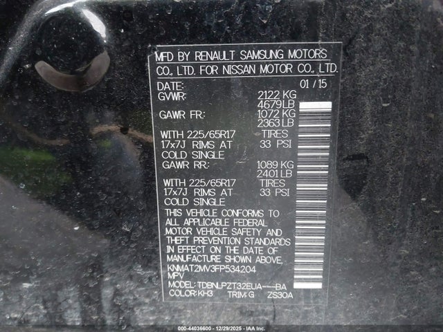 Nissan ROGUE S 2015 KNMAT2MV3FP534204 Image 9