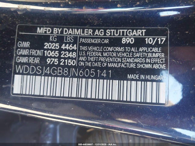 2018 Mercedes-benz Cla 250 4matic მანქანა იყიდება აუქციონზე, vin: WDDSJ4GB8JN605141, აუქციონის ნომერი: 44036607