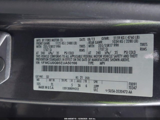 Ford ESCAPE SE 2014 1FMCU0G95EUA50166 Image 20