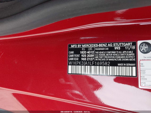 2020 MERCEDES-BENZ SLC 300 W1KPK3JA1LF169582 Photo 8