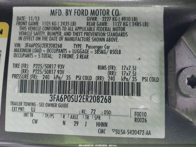 Ford Fusion Energi Titanium 2014 3FA6P0SU2ER208268 Image 9