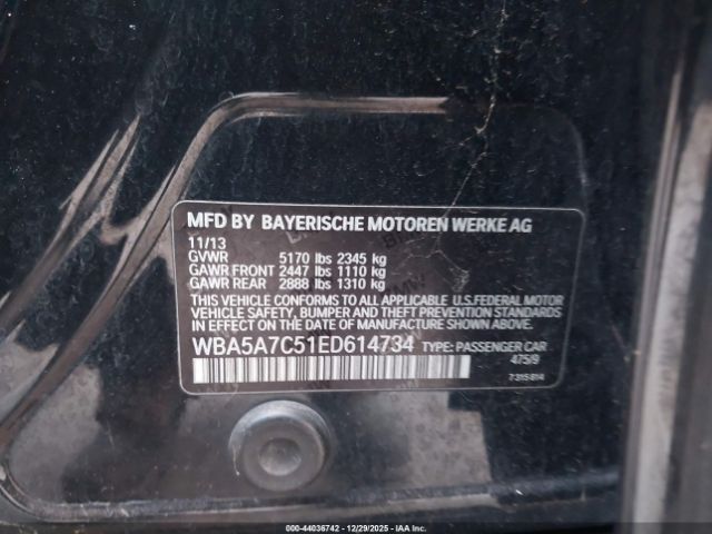 2014 BMW 528I WBA5A7C51ED614734 Photo 8