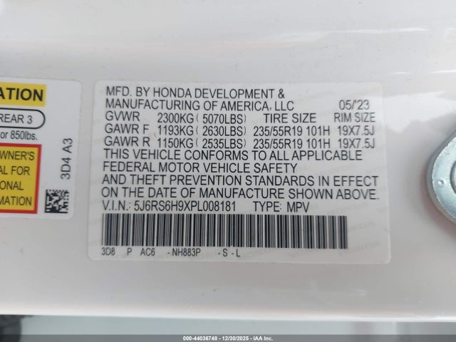 2023 HONDA CR-V HYBRID 5J6RS6H9XPL008181 Photo 8