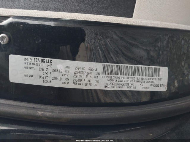 44036845 :رقم المزاد ، 2C4RC1BG0HR507626 vin ، 2017 Chrysler Pacifica Touring-l مزاد بيع