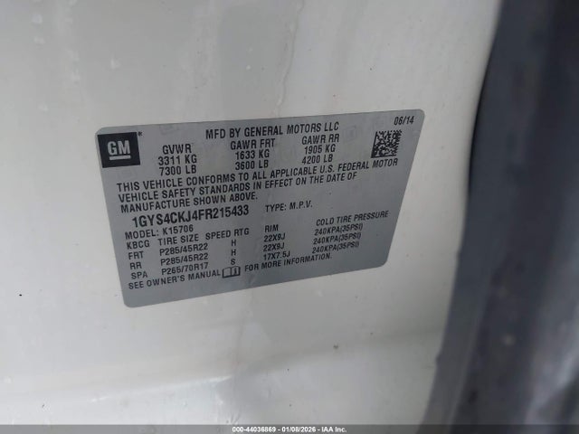 2015 CADILLAC ESCALADE 1GYS4CKJ4FR215433 Photo 8