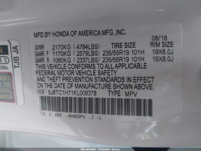 2019 ACURA RDX 5J8TC1H71KL008378 Photo 8