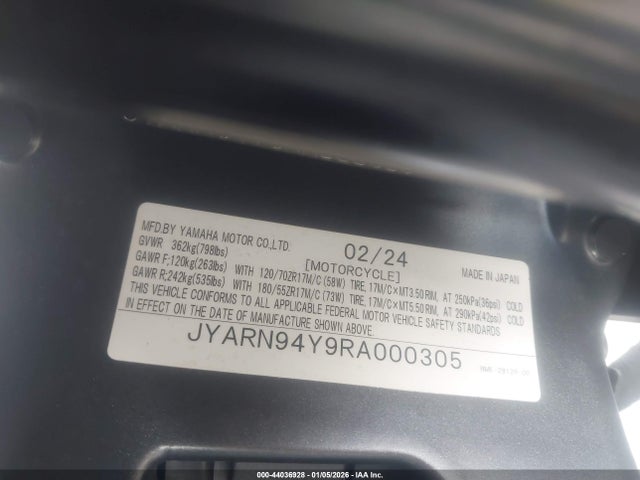 JYARN94Y9RA000305 Yamaha Mt09 C