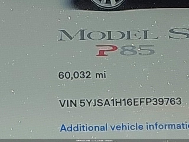 Tesla Model S P85 2014 5YJSA1H16EFP39763 Image 15