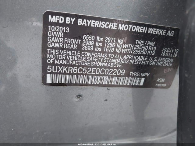 BMW X5 Xdrive50i 2014 5UXKR6C52E0C02209 Image 9