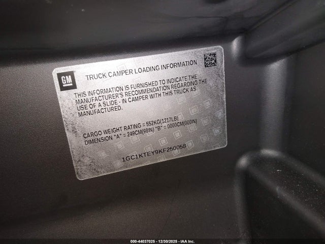 1GC1KTEY9KF250058 Chevrolet Silverado 2500hd Ltz