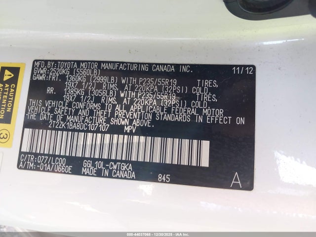 2013 LEXUS RX 350 2T2ZK1BA8DC107107 Photo 8