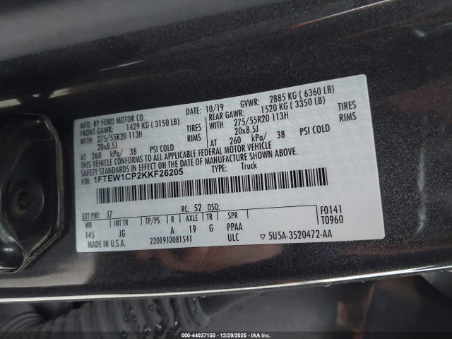 Ford F-150 Xl 2019 1FTEW1CP2KKF26205 Image 9